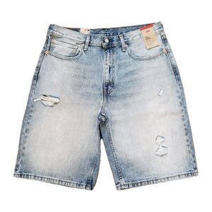 NWT Levi's 469 Loose Size 36x12 Mens Light Wash Baggy Jean Shorts Skate Grunge